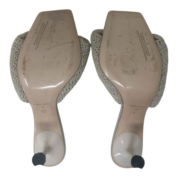 Studio Amelia Crochet Twisted Front Mules Heels Open Toe Slip On Leather Size 7 - Picture 10 of 12